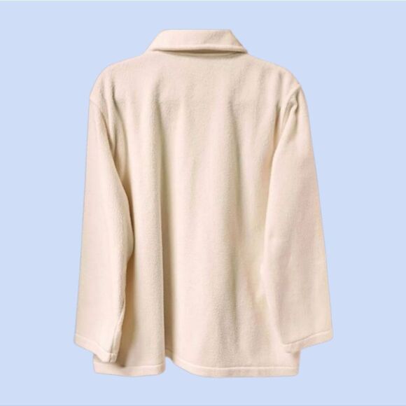 ALFRED DUNNER Women's New  Plus Size cream fuzzy warm floral Jacket 1X - Picture 7 of 11